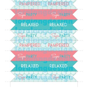 DIY Printable Spa Party Straw Flags INSTANT DOWNLOAD - Etsy
