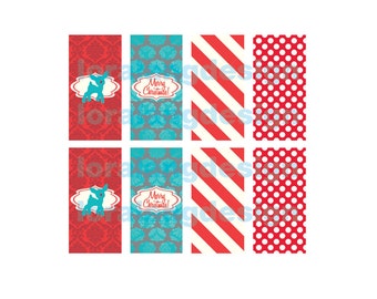 Printable Vintage Rudolph Christmas Party Mini Candy Bar Wrappers INSTANT DOWNLOAD