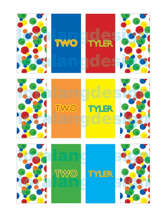 Printable Bouncy Ball Birthday Party Mini Candybar Wrappers Il_570xn