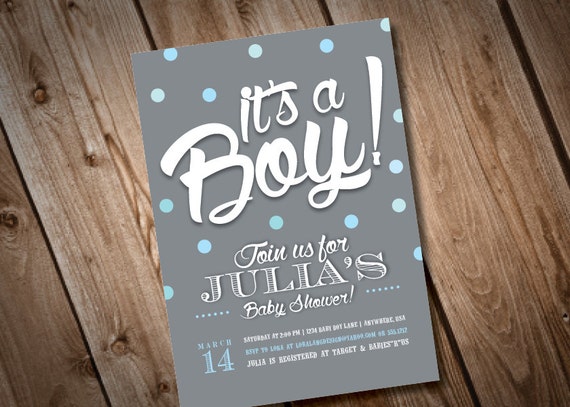 DIY Printable It's a Boy Baby Shower Invitation Il_570xn