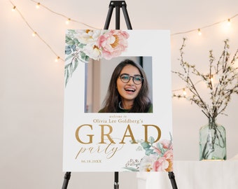 Elegant Floral Class of 2023 Editable Welcome Sign Instant Download