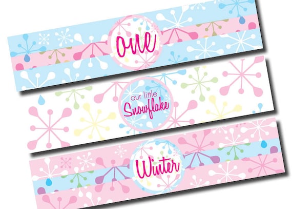 DIY Printable Little Snowflake Birthday Party Water Bottle Labels Il_570xn