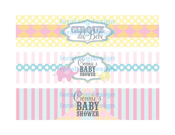 DIY Printable Cirque Du Bebe Party Water Bottle Labels Il_570xn