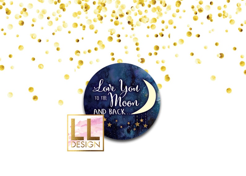 DIY Printable Love You to the Moon and Back Cupcake Toppers image 1