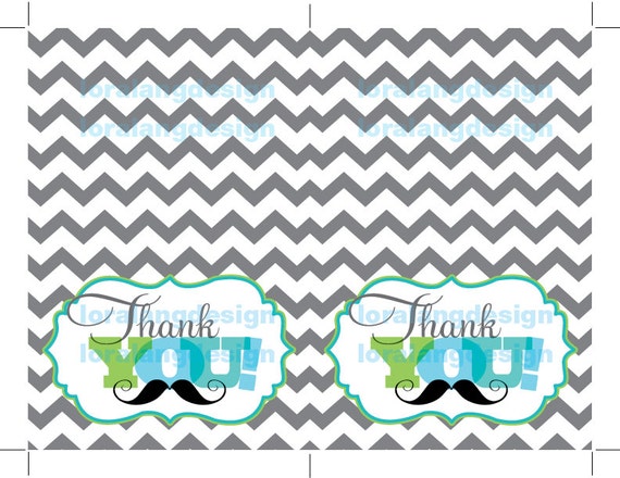 Digital Printable Oh Boy Little Man Baby Shower Thank You Cards Il_570xn
