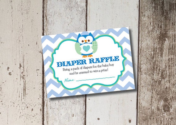 Digital Printable Owl Diaper Raffle Cards INSTANT DOWNLOAD Il_570xn