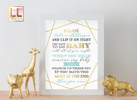 Digital Printable Don't Say Baby Game 8x10 sign INSTANT DOWNLOAD Il_570xn