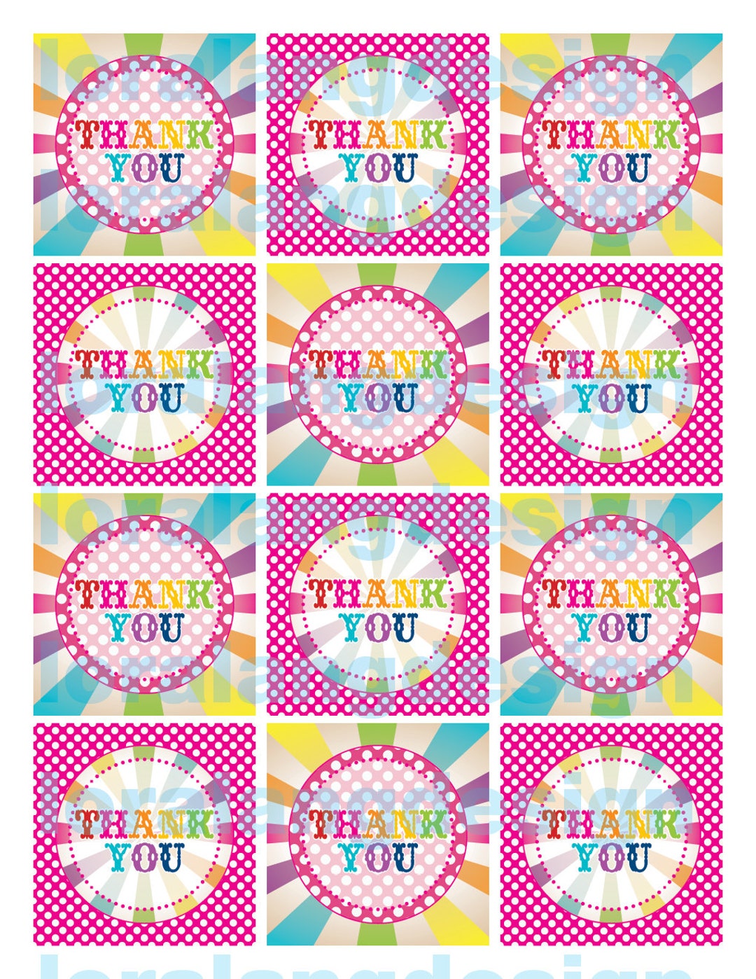 DIY Printable Rainbow Birthday Party Favor Tags INSTANT DOWNLOAD - Etsy