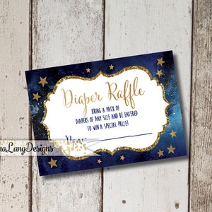 Digital Printable Love You to the Moon & Back Baby Shower Diaper Raffle Cards INSTANT DOWNLOAD