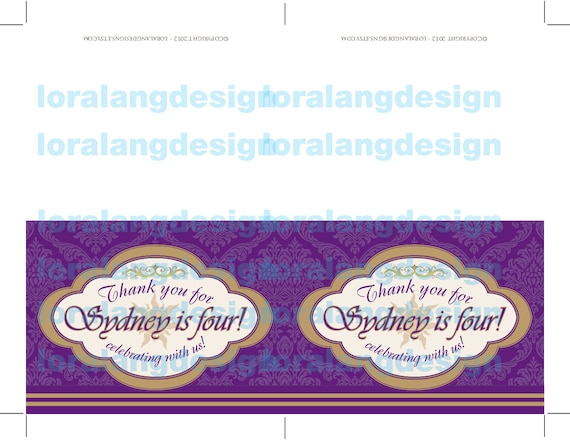 DIY Printable Tangled Inspired Thank You Card Il_570xn