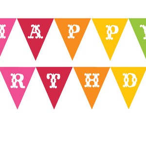 DIY Printable Chevron Rainbow Birthday Banner INSTANT DOWNLOAD