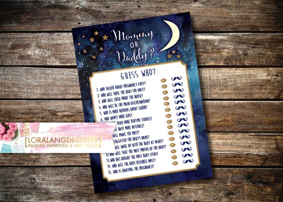 Digital Printable Love you to the Moon and Back Baby Shower Mommy or Daddy Guess Who Game INSTANT DOWNLOAD Il_570xn