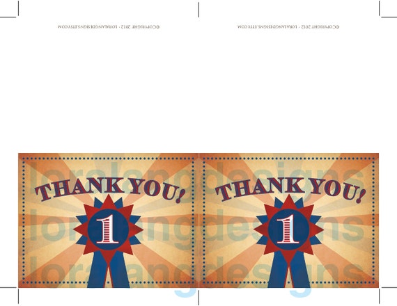DIY Printable Vintage County Fair Thank You Cards Il_570xn