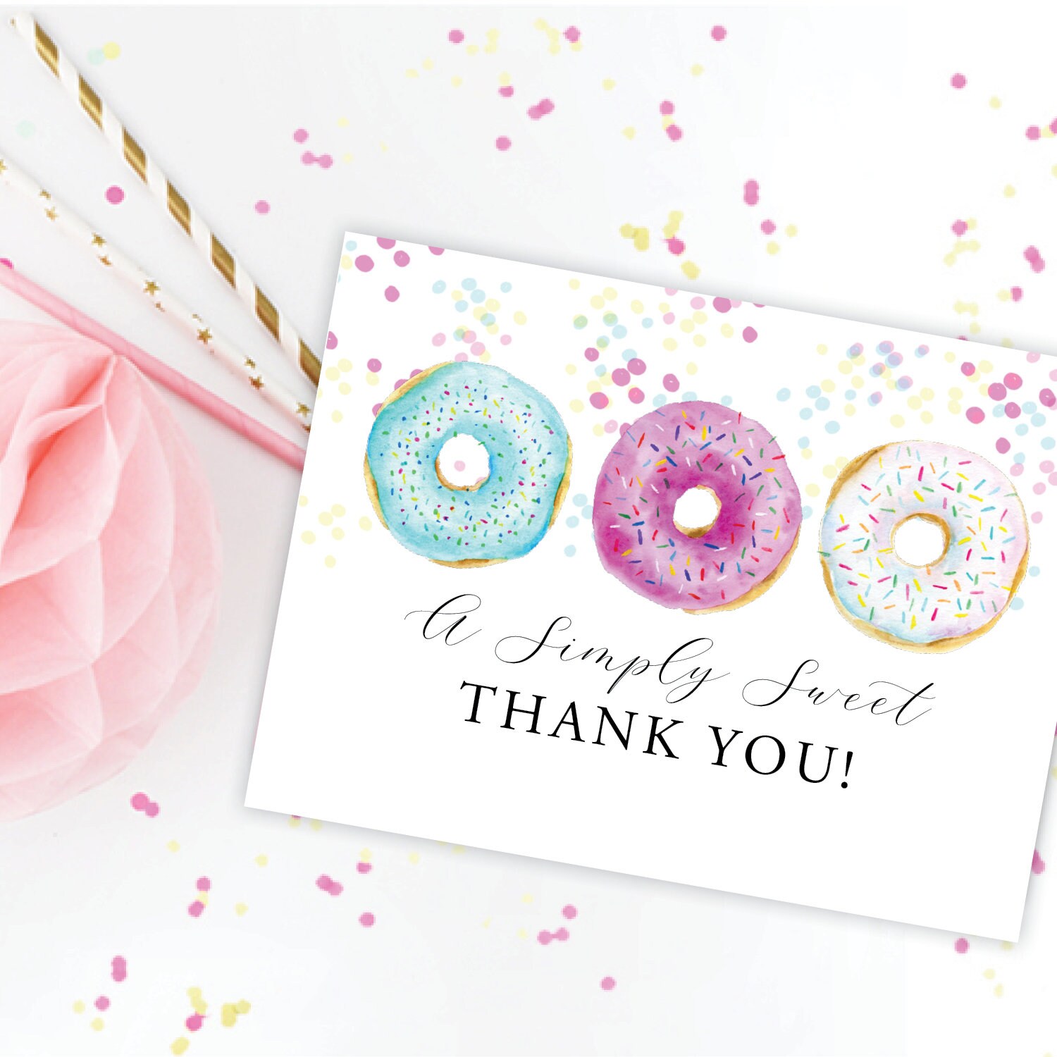 digital-printable-donut-thank-you-cards-instant-download-etsy