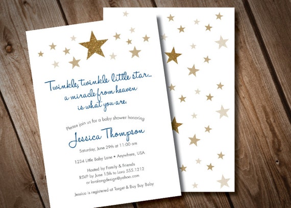 Twinkle Twinkle Little Star Baby Shower Invitation, Gold Glitter Invitation, Twinkle Invitation, Twinkle Twinkle Invitation, Star Invitation Il_570xn