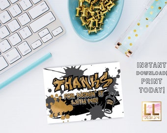 Digital Printable 2 LEGIT Party Thank You Cards