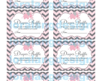 Digital Printable Little Peanut Baby Shower Diaper Raffle Cards