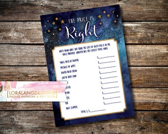 Digital Printable Love you to the Moon and Back Baby Shower Price is Right Game INSTANT DOWNLOAD