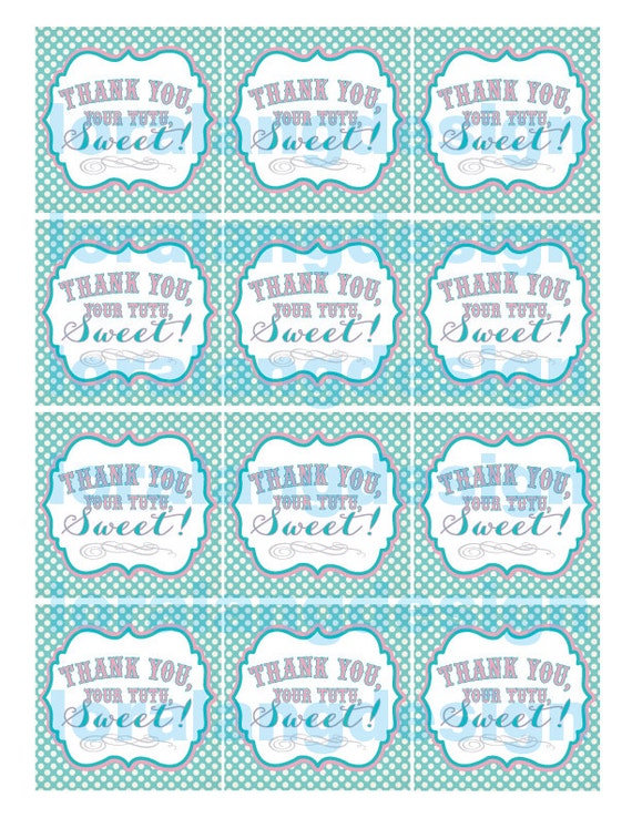 DIY Printable Vintage Ballerina Birthday Favor Tags Instant Download Il_570xn