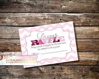 Digital Printable Oh Baby Baby! Baby Shower Diaper Raffle Cards