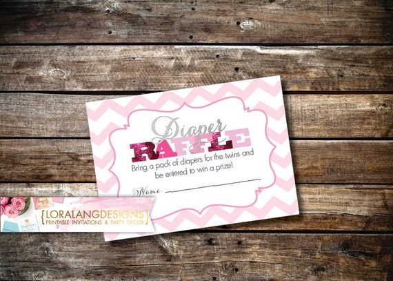 Digital Printable Oh Baby Baby! Baby Shower Diaper Raffle Cards Il_570xn