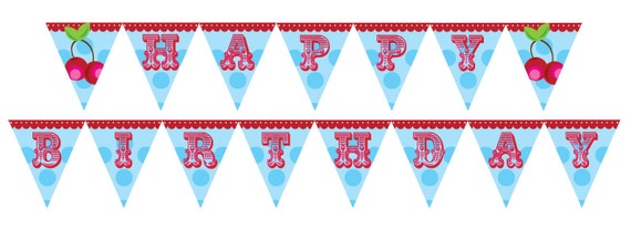 DIY Printable Pretty Please with a Cherry on Top Birthday Banner Bunting Il_570xn