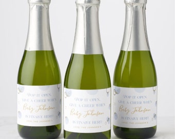 DIY Editable Pop it When She Pops Mini Champagne Bottle Labels