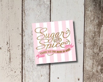Digital Printable Sugar & Spice Baby Shower Favor Tags INSTANT DOWNLOAD
