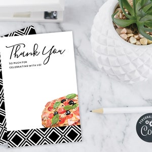 DIY Editable Love and Pizza Thank You Note