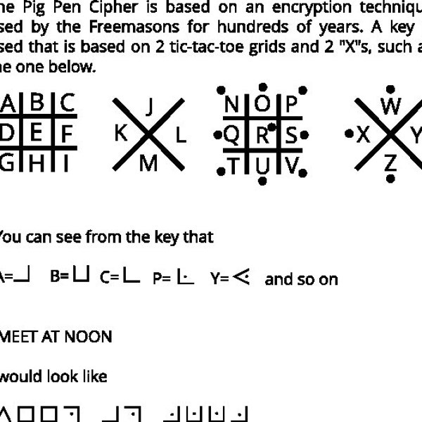 Secret Decoder Ring Pig Pen Cipher image 3