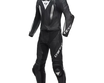 Handmade Black Leather Motorcycle Racing Suit: Customizable Biker Gear