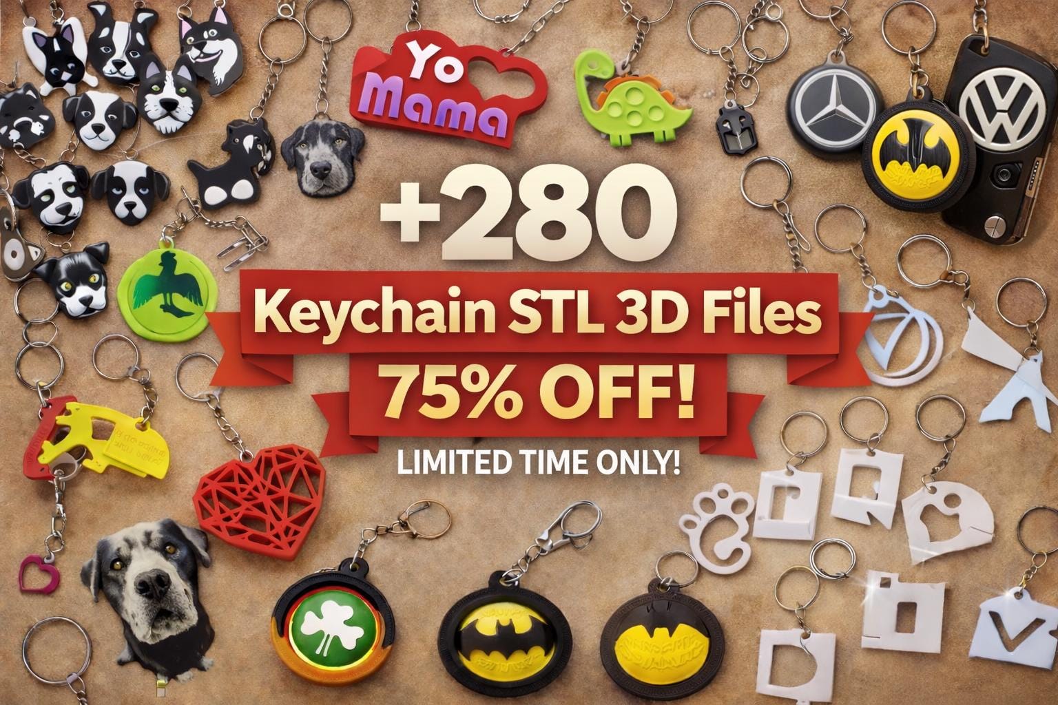 280+ Keychain STL 3D Files Bundle – Massive Collection – 75% OFF – Pack ...