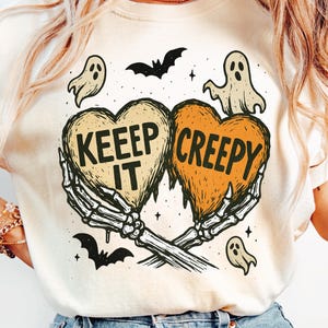 Stay Creepy PNG Retro Dripping Heart Halloween Png Skeleton Hand Spooky Graphic Grunge Horror Sublimation Design Trendy Png Skeleton Png