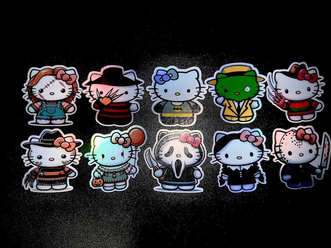 Holographic Halloween Spooky Kitty Vinyl Decal Sticker Packs (10 ...