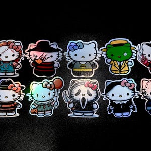 Holographic Spooky Kitty Vinyl Decal Sticker Packs (10 Sticker Pack)