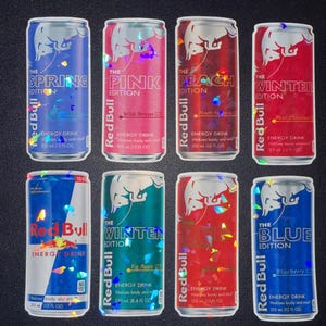Flavored energy drink glossy and holographic stickers &quot;Small”