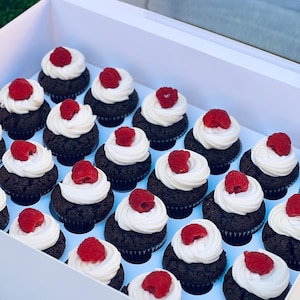 Receta de cupcakes de chocolate (PDF), cupcakes húmedos con glaseado, cupcakes caseros fáciles, receta digital de postres, descarga de recetas de repostería