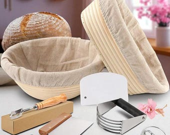 Sourdough Bread Proofing Basket Set: Artisan Baking Kit