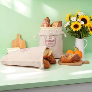 Beeswax Linen Bread Bag 2-Pack: Reusable Food Storage