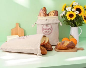 Beeswax Linen Bread Bag 2-Pack: Reusable Food Storage