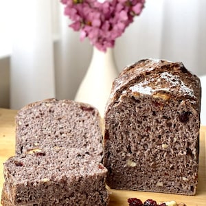 Cranberry Walnut Rye Bread Recipe: Rustic Sourdough Loaf (Instant Download PDF)