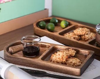 Rustic Wooden Serving Platter: Oval Snack & Tea Tray