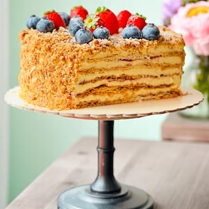 Ricetta della torta Napoleone con crema Namelaka, download digitale di pasticceria francese, ricetta stampabile per dessert Millefoglie, torta elegante in PDF