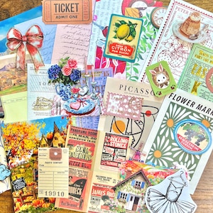 Mini Junk Journal Grab Bag – 30 Piece Scrap Pack | Mixed Ephemera Kit for Journaling, Collage, & Crafting | Junk Journal Kit