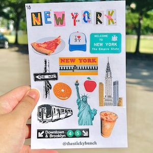Sticker Sheet - New York | City Stickers | Travel Sticker | Planner Sticker | Scrapbook Sticker | NYC Stickers | Junk Journal Stickers