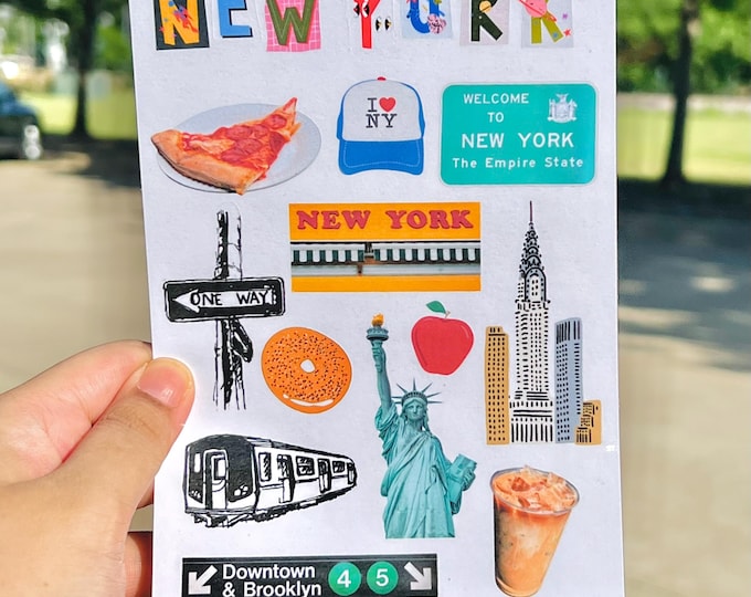 City Sticker Examples Sticker Sheet - New York | City Stickers | Travel | Planner, Scrapbook ...