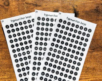 Sticker Sheet - Typewriter Keys | Vintage Stickers | Journaling Stickers | Scrapbook Stickers | Retro Stickers | Stationery Stickers
