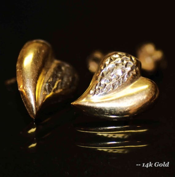 Vintage 14k Solid two tone Gold Ginkgo Leaf Heart… - image 1