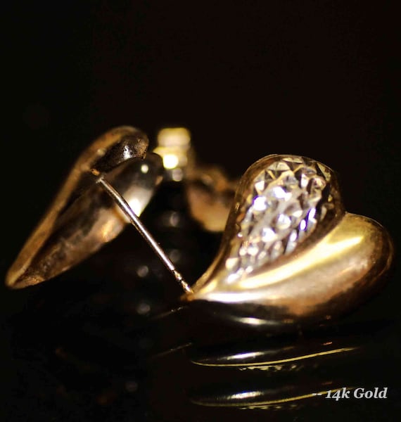 Vintage 14k Solid two tone Gold Ginkgo Leaf Heart… - image 3