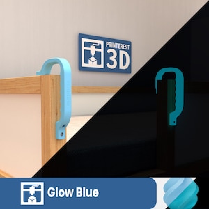 IKEA KURA Bett Griffe | Kinder Bett Zubehör | Glow in the Dark | Sicherer Aufstieg | Montessori Kinderzimmer Glow Blue